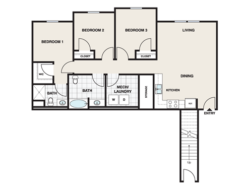Three Bedroom Floor Plan